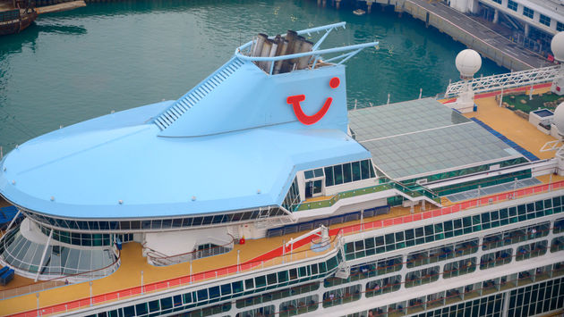 A docked TUI cruise ship