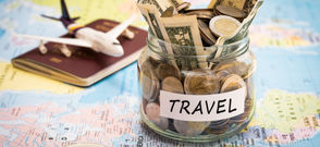 Travel savings, budget, money.