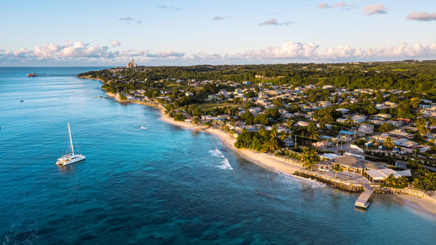 An aerial view of Barbados