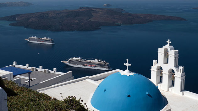 Viking Star, Viking Sea, Viking Ocean Cruises, Santorini, Greece, cruise
