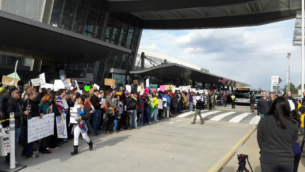 Protestors at Raleigh-Durham International Airport