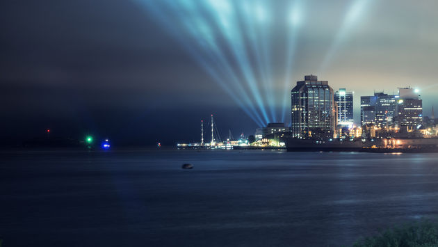 A light show on the Halifax waterfront