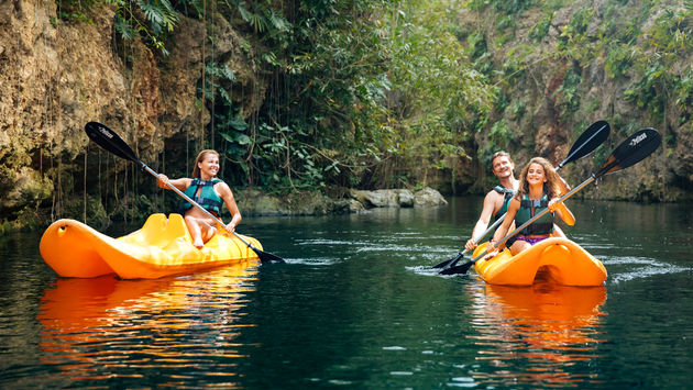 Riviera Mayan, Cancun, tours, cenotes, sinkholes, jungle, Mexican Caribbean, Quintana Roo, Yucatan, tourists, kayaking