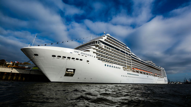 The MSC Magnifica in the Port of Hamburg in Germany