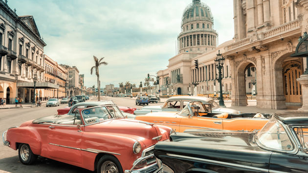 Classic cars, Capitol, Havana, Cuba