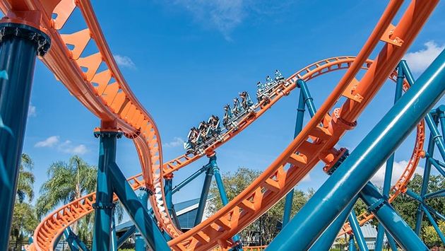 SeaWorld Orlando's new Ice Breaker roller coaster.