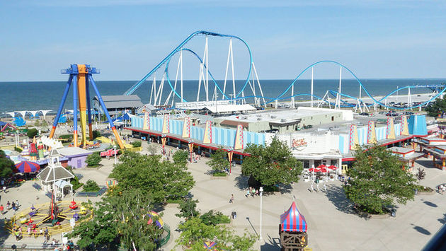 View from the Sky Ride at Cedar Point in Sandusky, Ohio