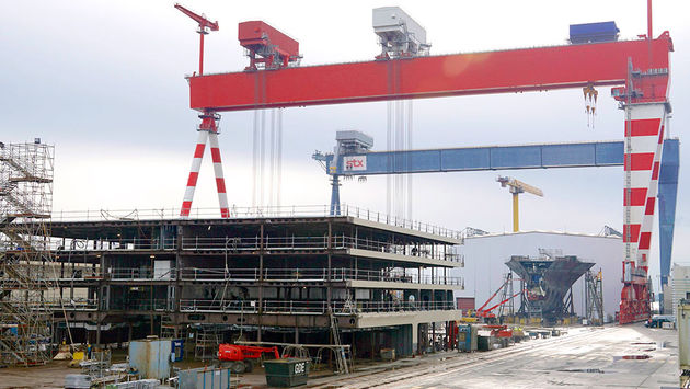 STX France shipyard and MSC Meraviglia construction