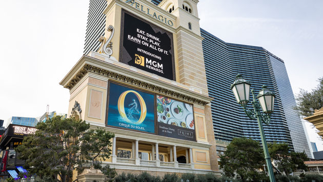 Bellagio, Las Vegas, marquee, sign, MGM Resorts, MGM Rewards, O, Cirque du Soleil