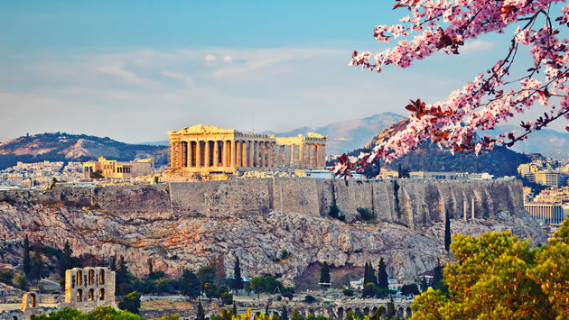 Acropolis in Athens at spring