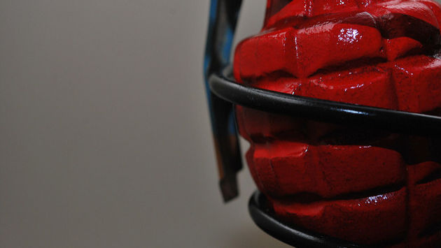 Red grenade close up
