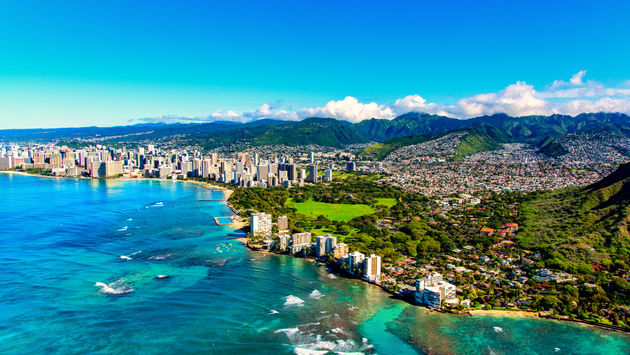 Aerial view of Honolulu, Hawaii