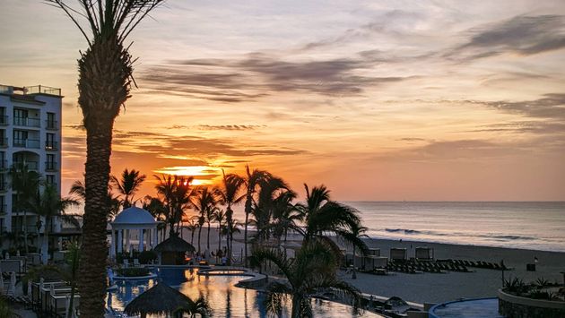 Beach, sunrise, Los Cabos, Mexico, pool, yoga