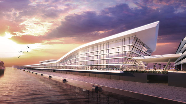 Rendering of MSC Group's  new mega cruise terminal at PortMiami.