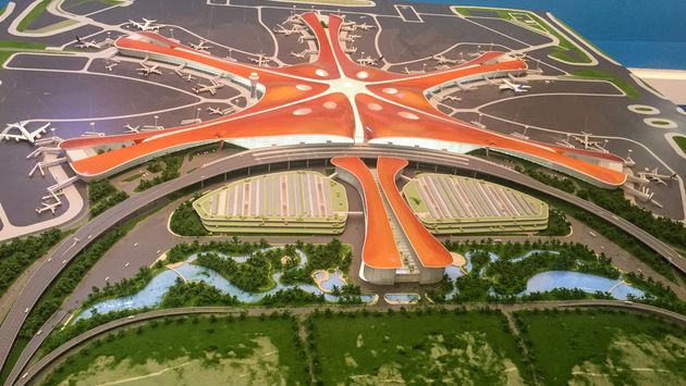 Scale model of Beijing Daxing International Airport.
