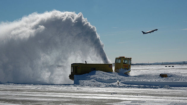 Digging out after a winter storm at Boston Logan International Airport
