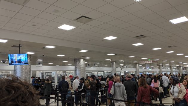 Security lines at the airport