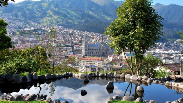 The historic district in Quito, Ecuador.