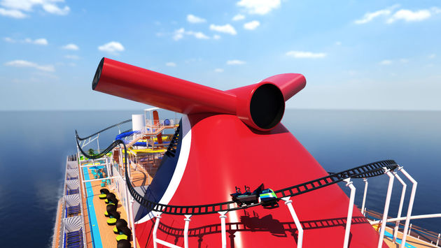 Rendering of BOLT: Ultimate Sea Coaster aboard Carnival Cruise Line's Mardi Gras