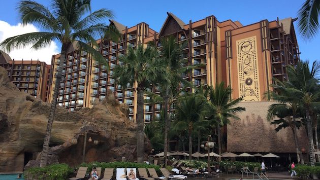 Building and pool view at Aulani, a Disney Resort and Spa in Oahu