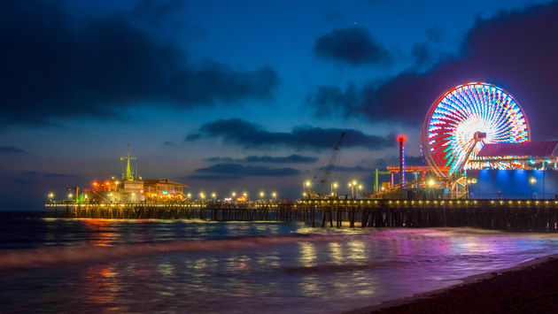 Santa Monica Pier at night