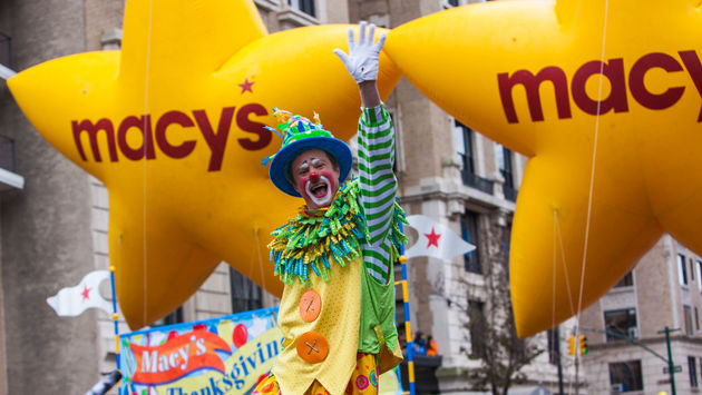 Macy's, Thanksgiving, parade, balloons, clown, New York, New York City, NYC, holidays
