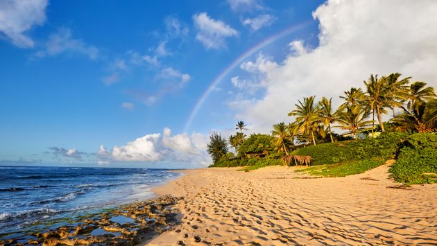 Rainbow over Sunset Beach, Oahu, Hawaii