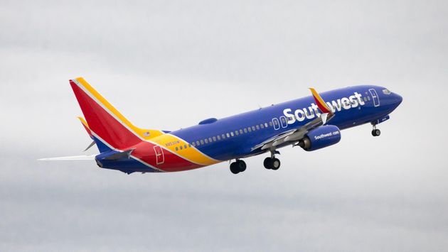 Southwest Airlines plane taking off.