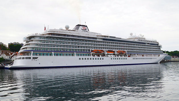 Viking Ocean Cruises' Viking Sky docked in Stavanger, Norway