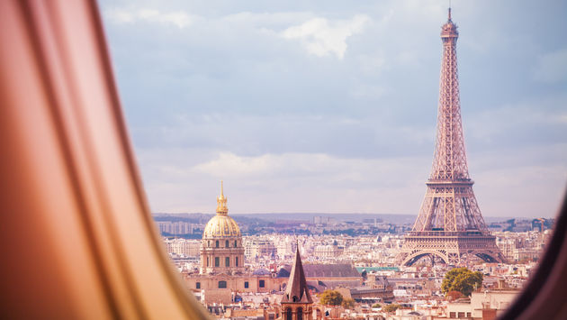 Eiffel Tower, Paris, City, Airplane Window