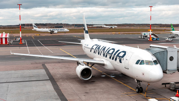 Finnair plane at Helsinki Airport