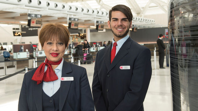Air Canada Business Class check-in agents in Toronto