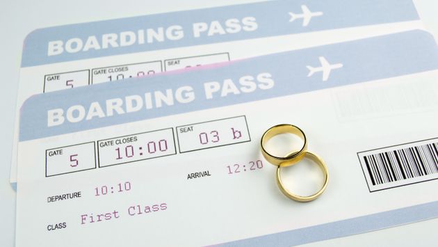 Boarding passes for a married couple