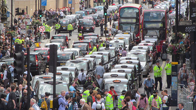 Anti-Uber taxi protest in London