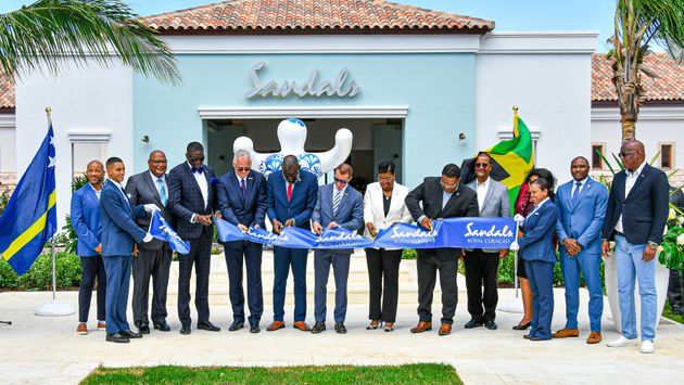 Dignitaries commemorate the opening of Sandals first Dutch Caribbean property.