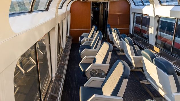 Amtrak's new Superliner lounge car.