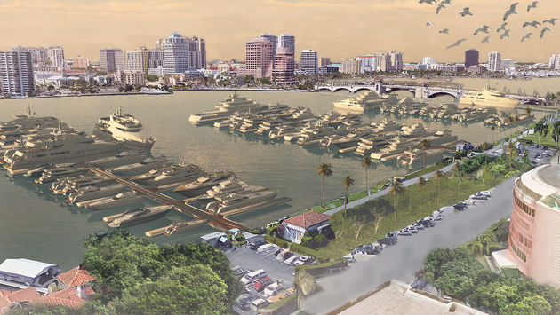 A rendering of the renovated Palm Beach marina