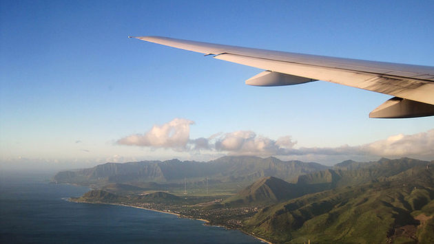 Hawaii from an airplane