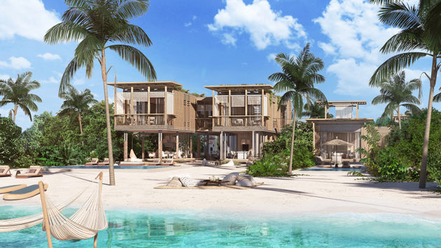 Rendering of a residence at the Six Senses Belize resort.