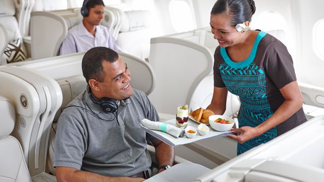 The in-flight crew onboard Fiji Airways.