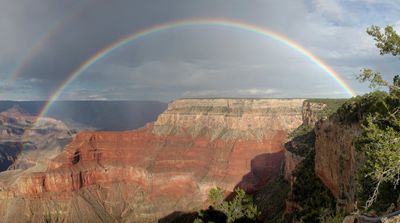 Rainbow over Arizona's Grand Canyon National Park