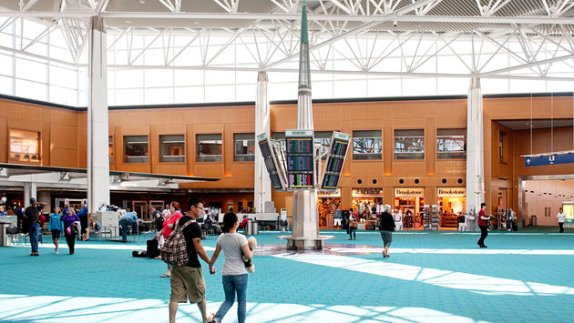 The main terminal inside Portland International Airport