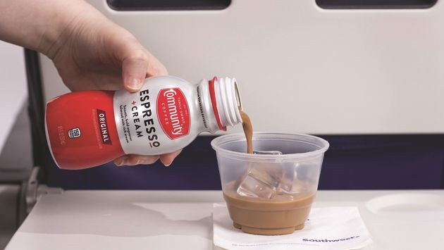 Southwest now offers Espresso + Cream Iced Coffee.