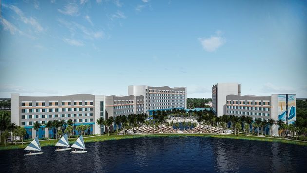An artist's rendering of one of the two new properties being built by Universal Orlando Resorts and Loews Hotels.