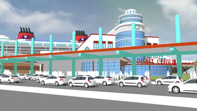 Rendering of upgraded Disney Cruise Terminal 8 at Port Canaveral