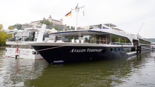 Avalon Waterways' Avalon Visionary docked adjacent to Viking River Cruises' Viking Vili