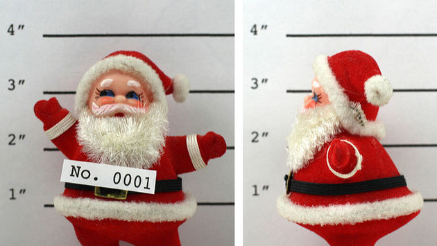 Santa Claus doll mug shot