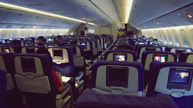 The interior of a Boeing 777-300
