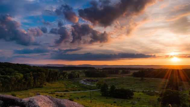 Sunset from Little Round Top in Gettysburg, Pennsylvania