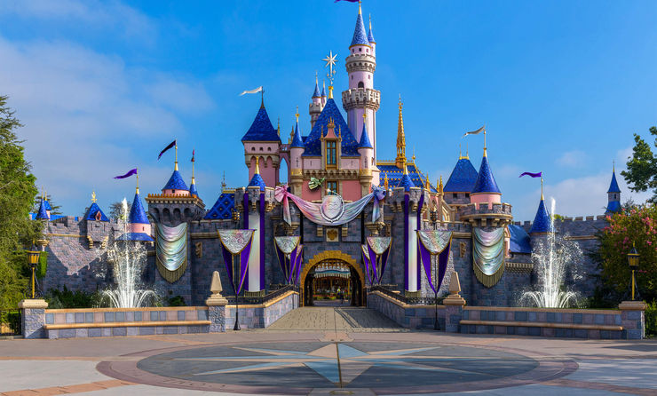 Disneyland, Fantasyland, Sleeping Beauty Castle, Disney's 100th anniversary